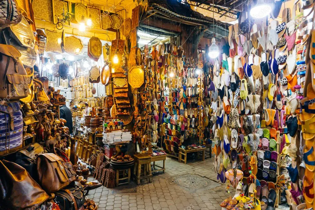 Busy local street and market scene